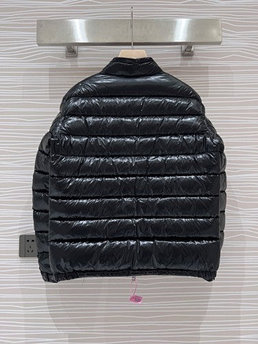 Moncler Black Quilted-Front Hooded Jacket with Sweater Sleeves