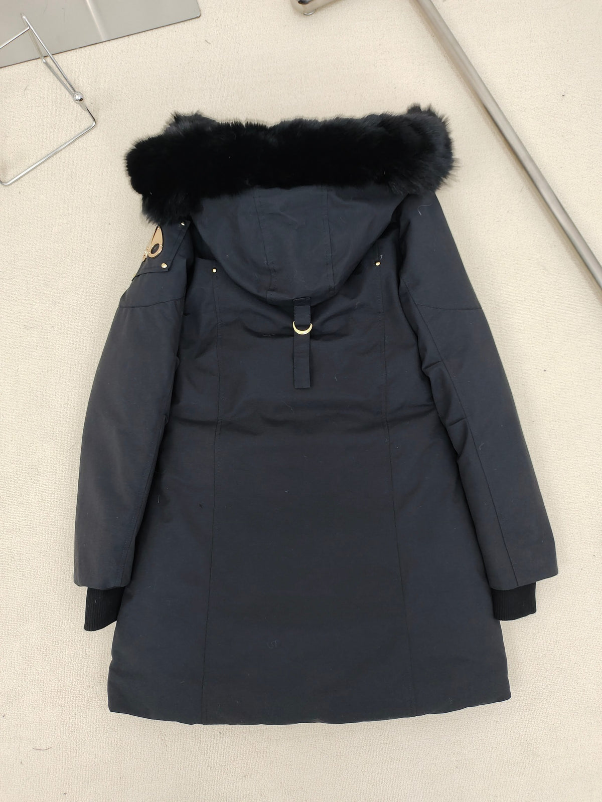 Moose Knuckles Women's Long Hooded Parka with Gold-Tone Lining
